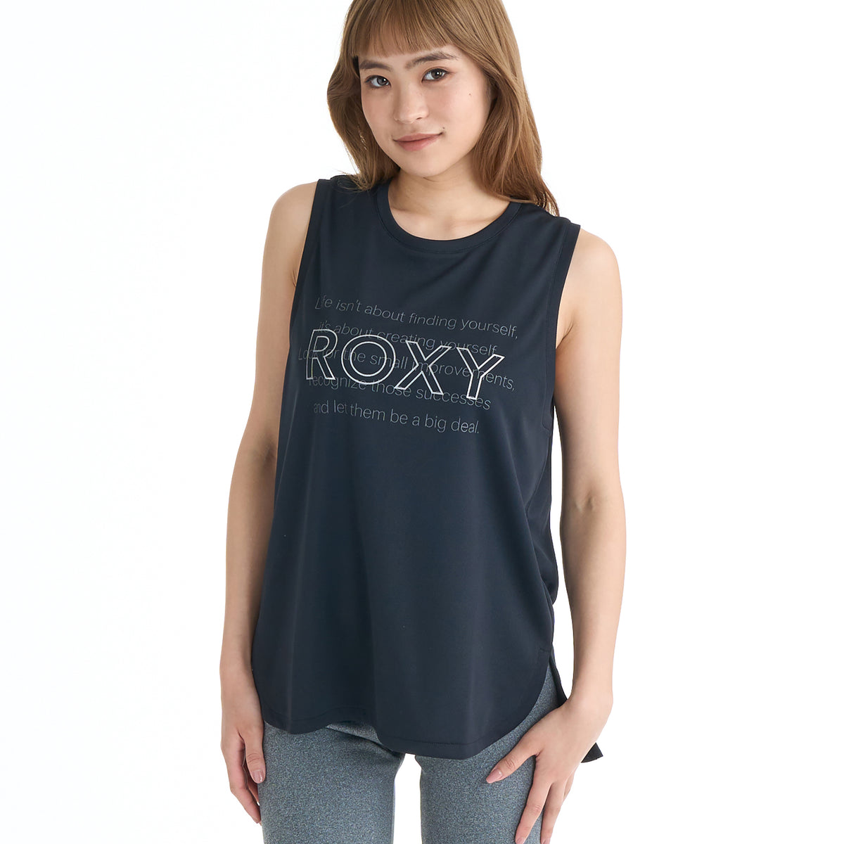 ROXY FITNESS GO WITH YOU ふっくら メッシュ素材 タンクトップ/水陸