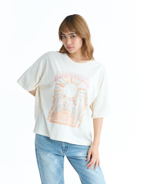 VINTAGE ヴィンテージ DOMANI ドマーニ 宇宙人 エイリアン マリファナ 半袖Tシャツ 古着 ライトベージュ サイズXL 美品 中古 4c075825 ROXY ROXY VIBES 半袖Tシャツ 【2026年春夏モデル】