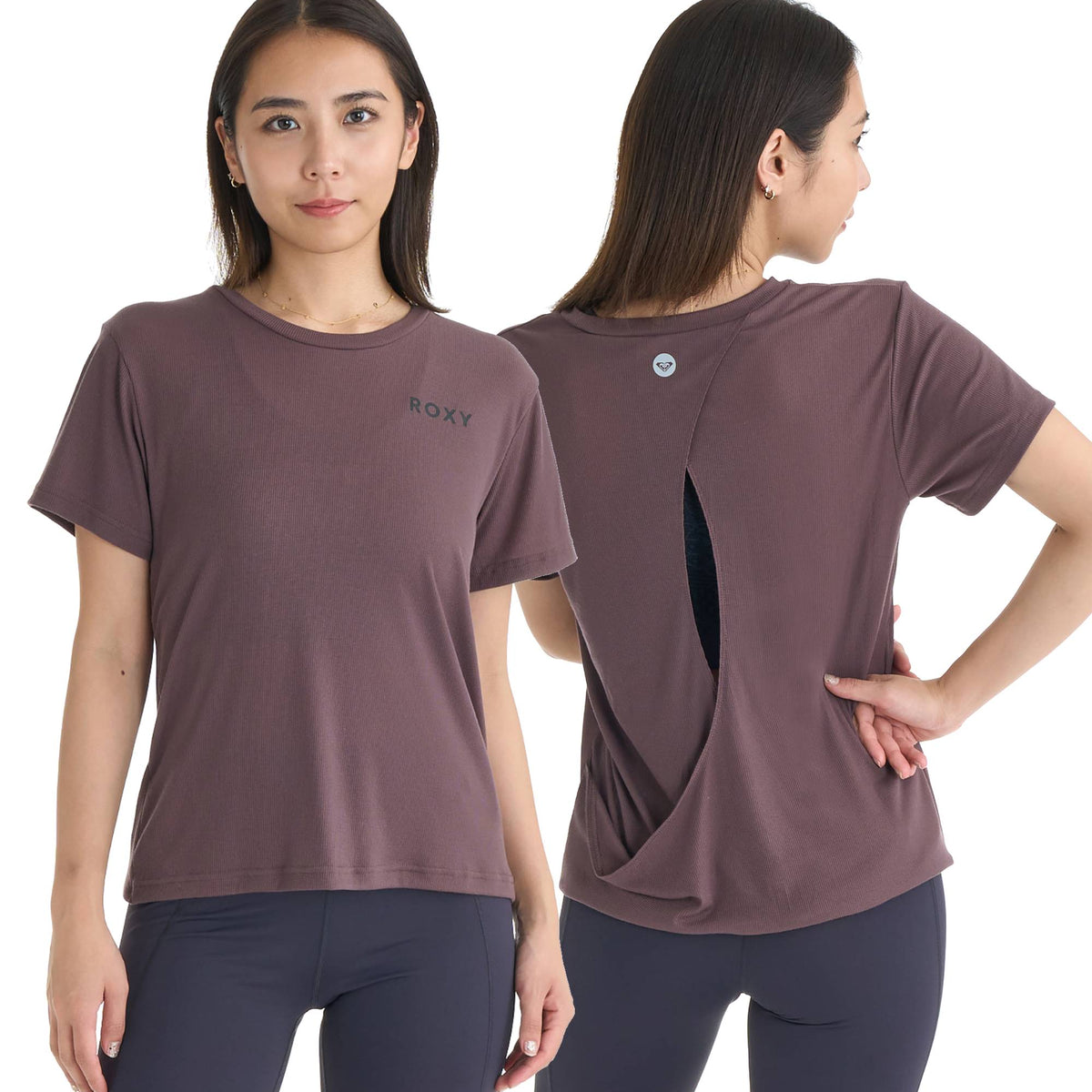 ROXY 上のみ ROXY FITNESS WIND SHIFT CROSSOVER TEE Tシャツ /QUIK DRY/接触冷感