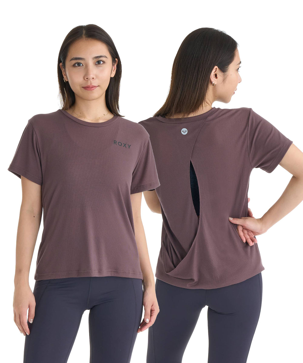 ROXY 上のみ ROXY FITNESS WIND SHIFT CROSSOVER TEE Tシャツ /QUIK DRY/接触冷感