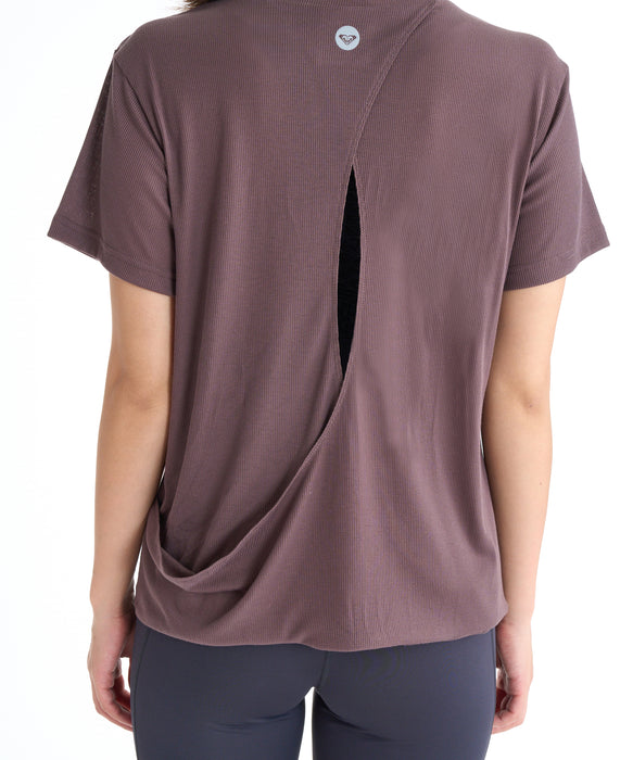 ROXY FITNESS WIND SHIFT CROSSOVER TEE Tシャツ /QUIK DRY/接触冷感 【2026年夏モデル】