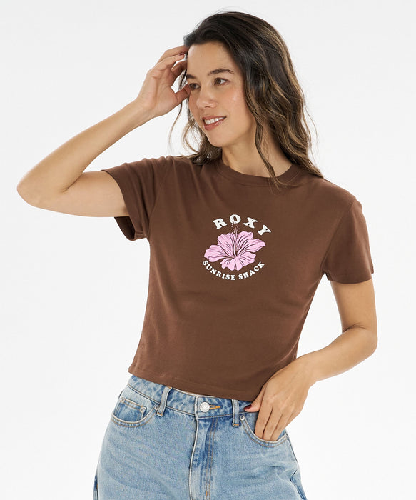 【ROXY x SUNRISE SHACK】 HIBISCUS MINI TEE Tシャツ ＜2026年夏モデル＞