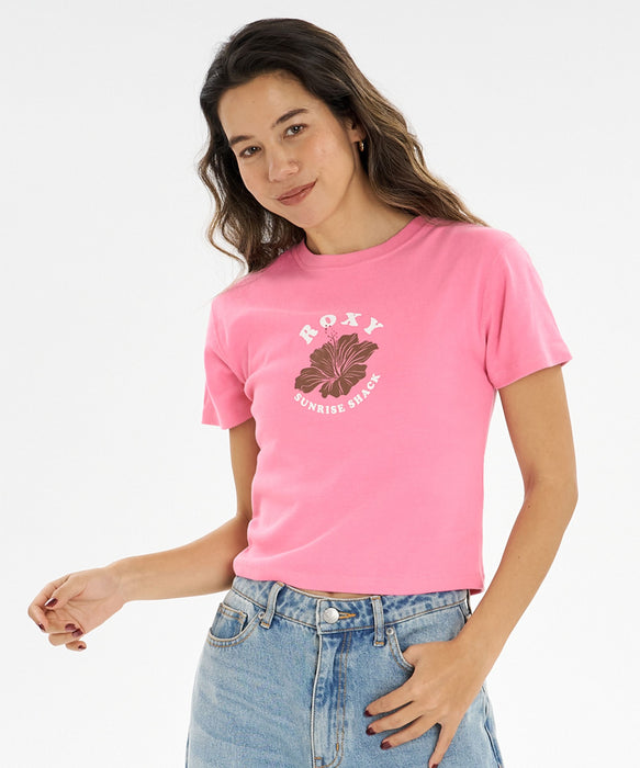 【ROXY x SUNRISE SHACK】 HIBISCUS MINI TEE Tシャツ ＜2026年夏モデル＞