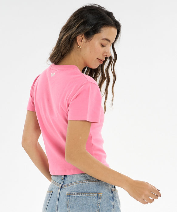 【ROXY x SUNRISE SHACK】 HIBISCUS MINI TEE Tシャツ ＜2026年夏モデル＞