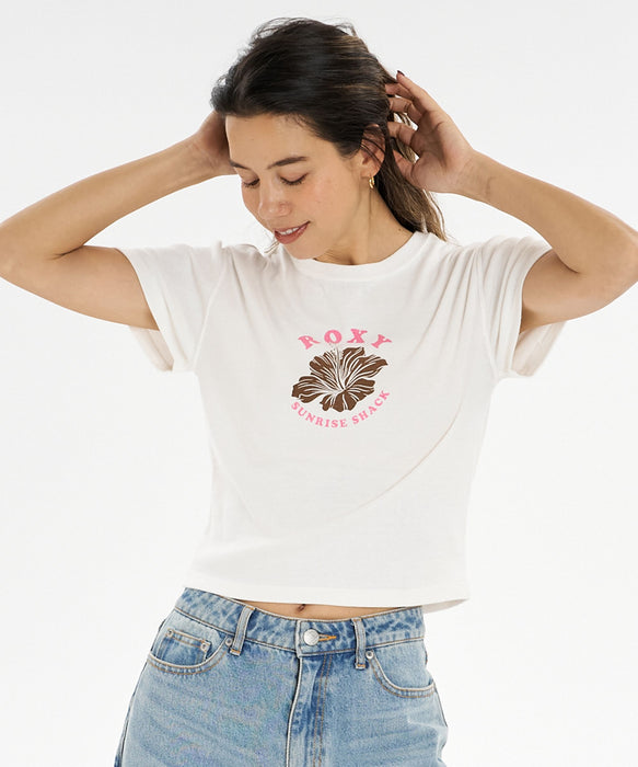 【ROXY x SUNRISE SHACK】 HIBISCUS MINI TEE Tシャツ ＜2026年夏モデル＞