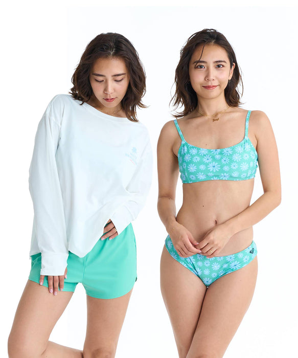 ROXY CORAL DAYS 4点セット 長袖ラッシュT ボードショーツ 付き ビキニ