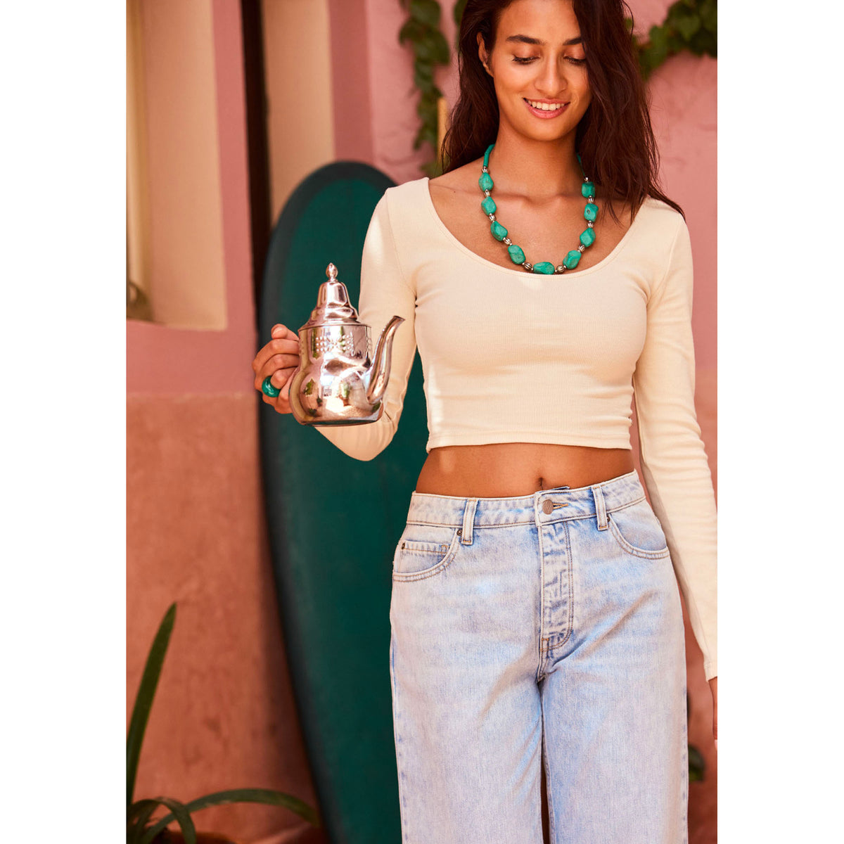 トップス riksoi OUTLET】Roxy GOOD KEEPSAKE LS RIB クロップド丈トップス