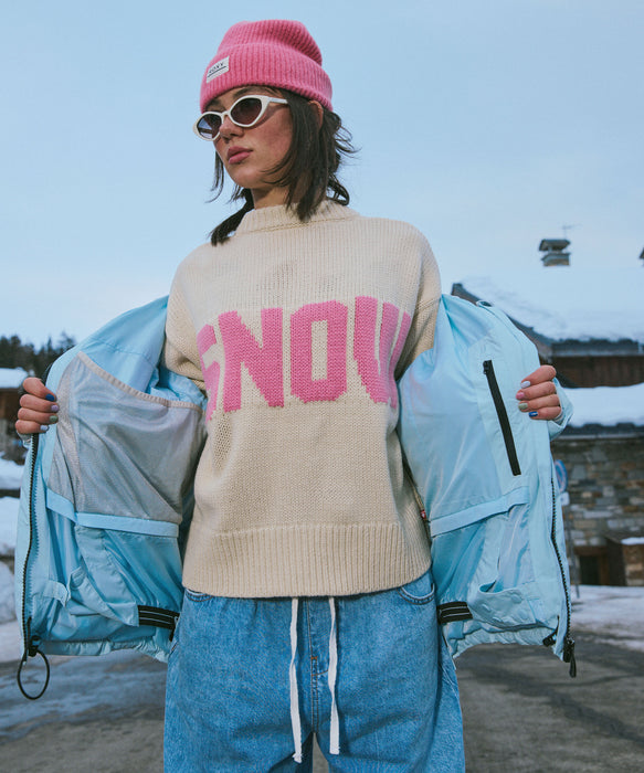 Roxy EXPLORING HEART ウィメンズ ドロップショルダーセーター  ゆったりシルエット <2025FW HEART WAVE>  <25FWグローバル展開アイテム>