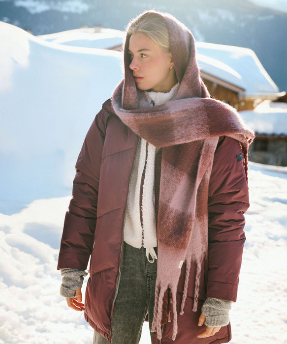 Roxy CUTE BLUSH ウィメンズ チェック大判ストール マフラー チェック