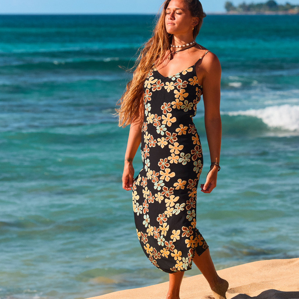 ROXY STAY SUNNY SLIP DRESS サイドスリット ワンピース 【2026年春夏