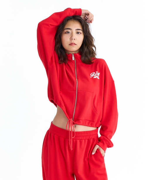 ROXY WITH HEART ZIP ジップジャケット スタンドカラー 丈短め【2026年