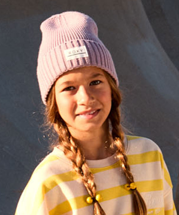 Roxy SO PEACEFUL キッズビーニー 折り返しデザイン  <25FWグローバル展開アイテム>