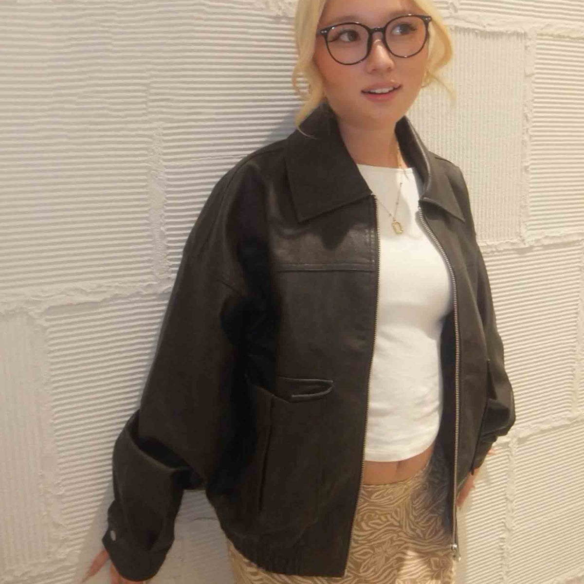 Roxy MY BEST ウィメンズ エコレザージャケット オーバーサイズ &lt