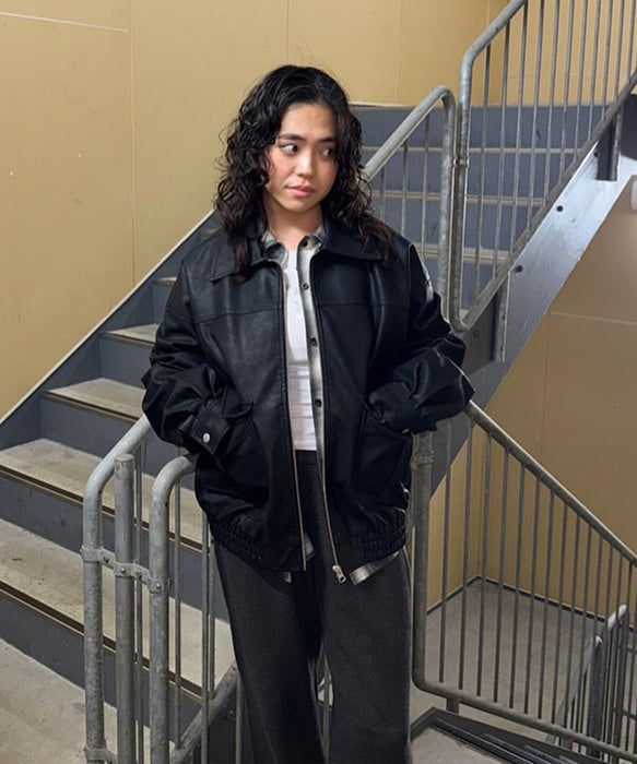 Roxy MY BEST ウィメンズ エコレザージャケット オーバーサイズ <2025FW WHAT'S IN YOUR HEART?>