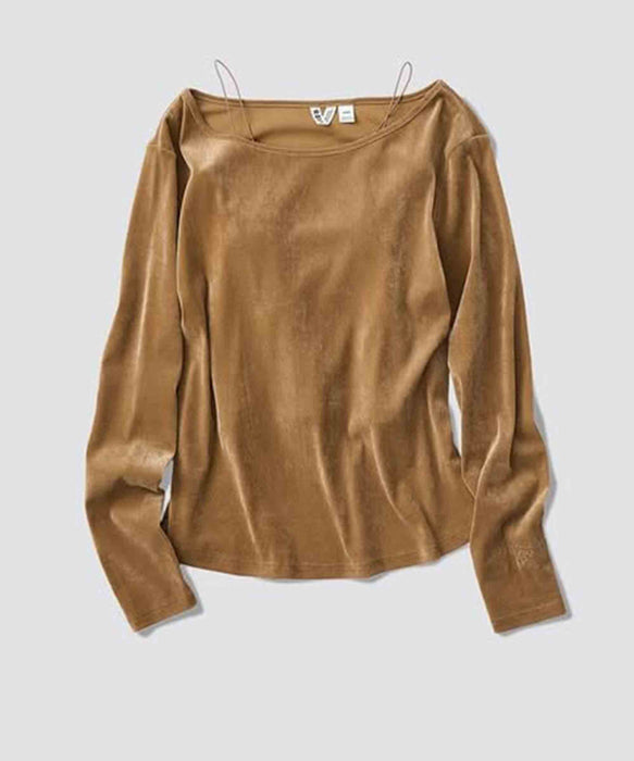 【OUTLET】Roxy WHAT'S IN YOUR HEART L/S TEE ウィメンズ ベロア長袖トップス キャミソールセット <2025FW WHAT'S IN YOUR HEART?>