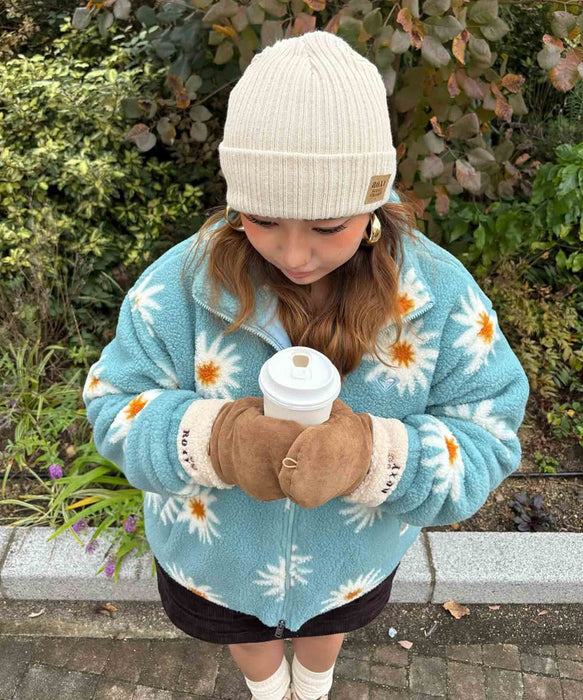 Roxy ALL DAY ウィメンズ フラワー柄 ボアジャケット 中綿 ダブルジップ