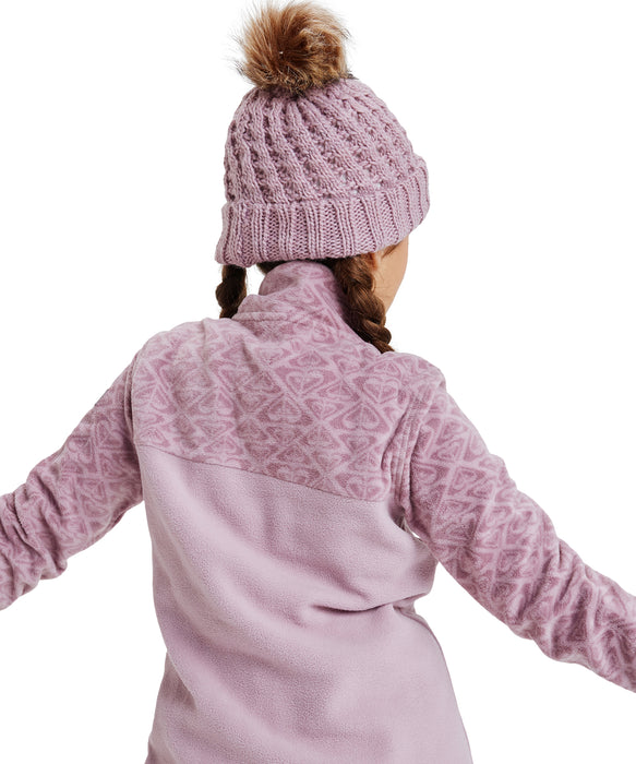 ROXY キッズ BLIZZARD GIRL BEANIE ビーニー 保湿 フリースライナー付きポンポン 【25-26SNOWモデル】 MGQ0 / F
