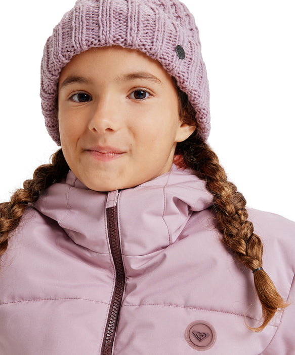 ROXY キッズ BLIZZARD GIRL BEANIE ビーニー 保湿 フリースライナー付きポンポン 【25-26SNOWモデル】 MGQ0 / F
