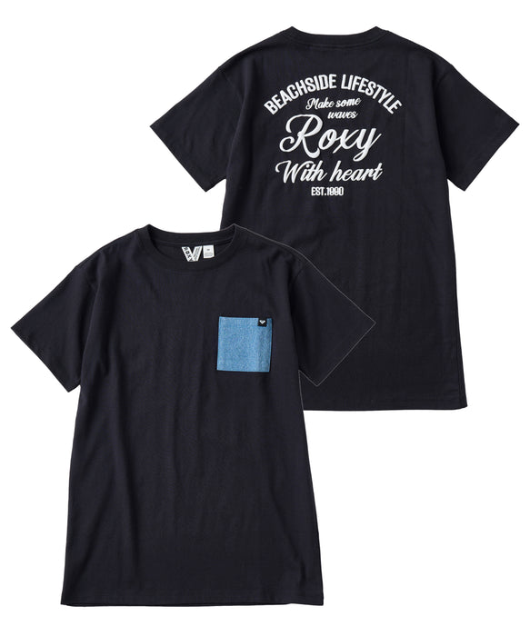 ROXY キッズ MINI ROXY WITH HEART デニムポケットTシャツワンピース 【2026年夏モデル】