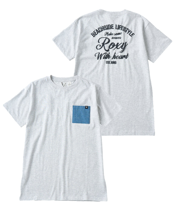 ROXY キッズ MINI ROXY WITH HEART デニムポケットTシャツワンピース 【2026年夏モデル】
