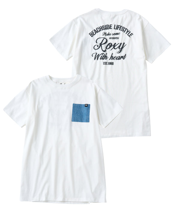 ROXY キッズ MINI ROXY WITH HEART デニムポケットTシャツワンピース 【2026年夏モデル】