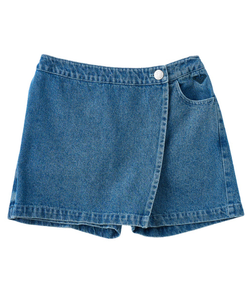 ROXY キッズ MINI BREEZYBAY ラップ付きデニムショートパンツ 【2026年