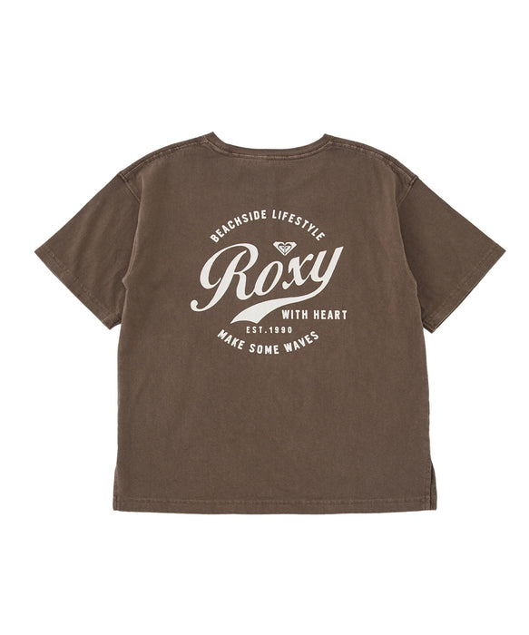ROXY キッズ MINI ROXY WITH HEART Tシャツ 【2026年春夏モデル】 BRN / 150