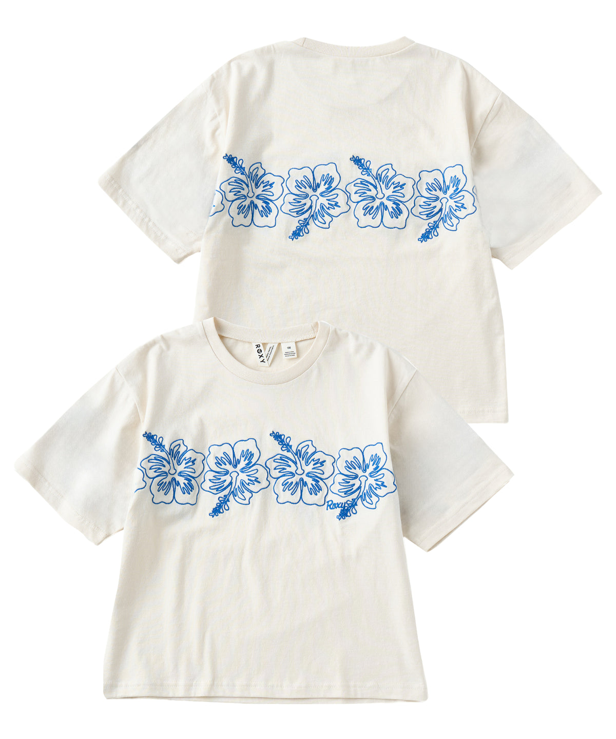 ROXY キッズ MINI BREAK LINE ハイビスカス柄刺繡Tシャツ 【2026年夏