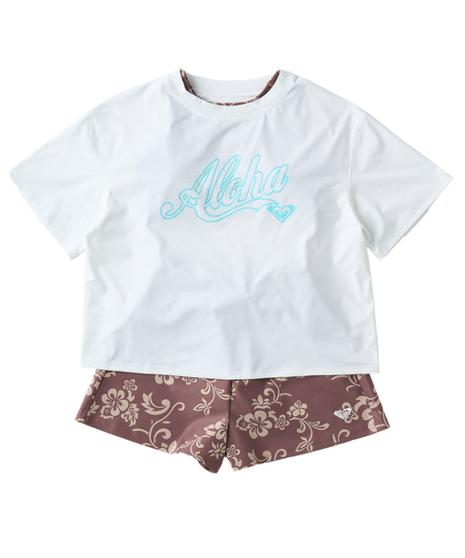 ROXY キッズ MINI HIBISCUS COVE 水着ラッシュTシャツ3点セット/UV