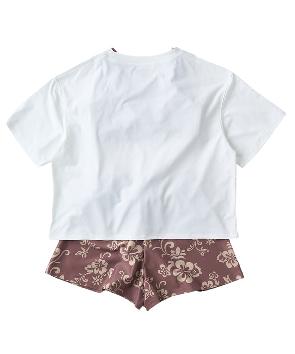 ROXY キッズ MINI HIBISCUS COVE 水着 【2026年夏モデル】 BRN / 150