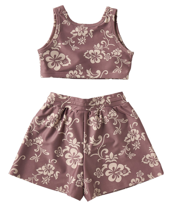 ROXY キッズ MINI HIBISCUS COVE 水着 【2026年夏モデル】 BRN / 150