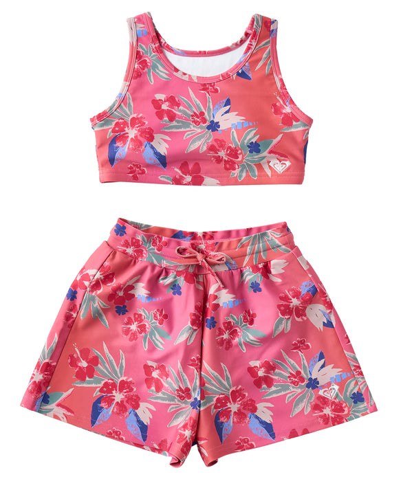 ROXY キッズ MINI HIBISCUS COVE 水着 【2026年夏モデル】 PNK / 150