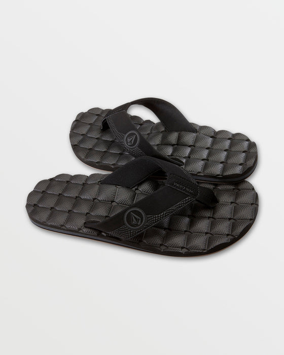 【OUTLET】VOLCOM Recliner Sandals - Black Destructo