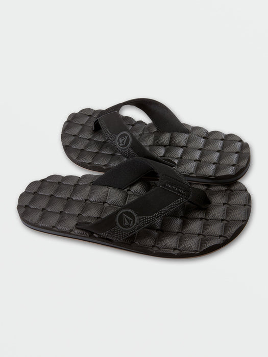 【OUTLET】VOLCOM Recliner Sandals - Black Destructo