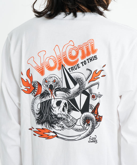 直営店限定】 VOLCOM メンズ FUSTY WORKS 2025 LS TEE Ⅰ ロンT 【2026