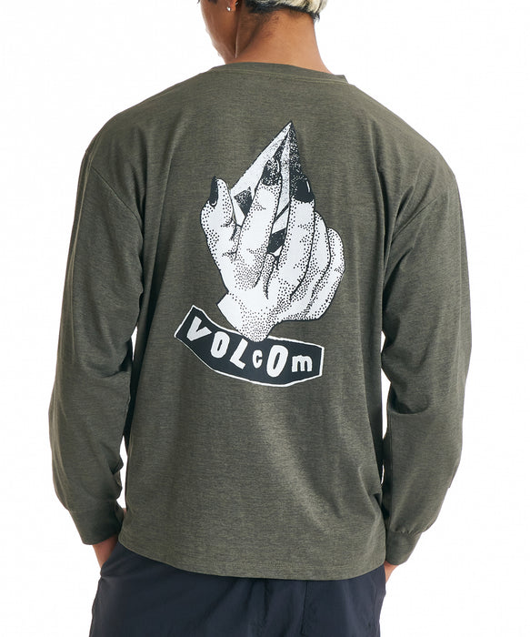 VOLCOM メンズ GRAB THE STONE LS SU 長袖サーフTシャツ 【2026年春夏モデル】 OLV / XL