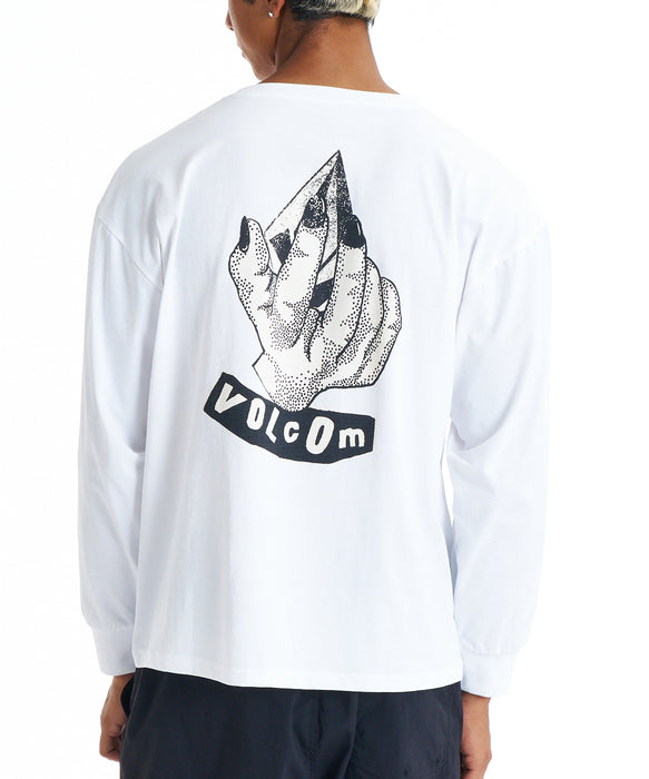 VOLCOM メンズ GRAB THE STONE LS SU 長袖サーフTシャツ 【2026年春夏モデル】 WHT / XL