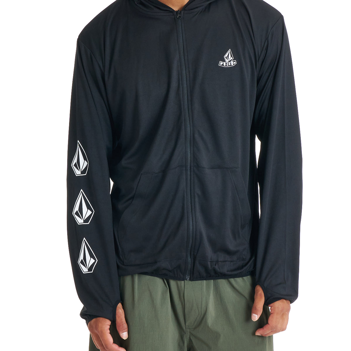 VOLCOM メンズ PISTOL STONE RASH ZIP PARKA 長袖ラッシュガード