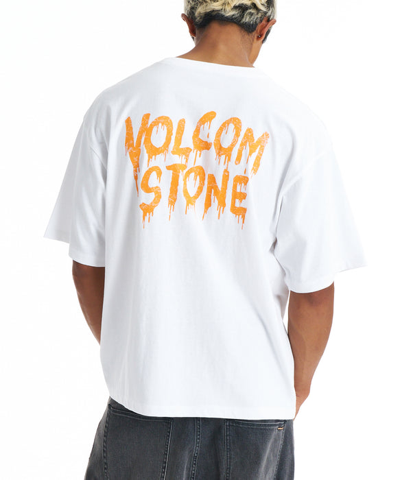 VOLCOM メンズ BURNING SKULL Tシャツ 【2026年春夏モデル】 WHT / XL