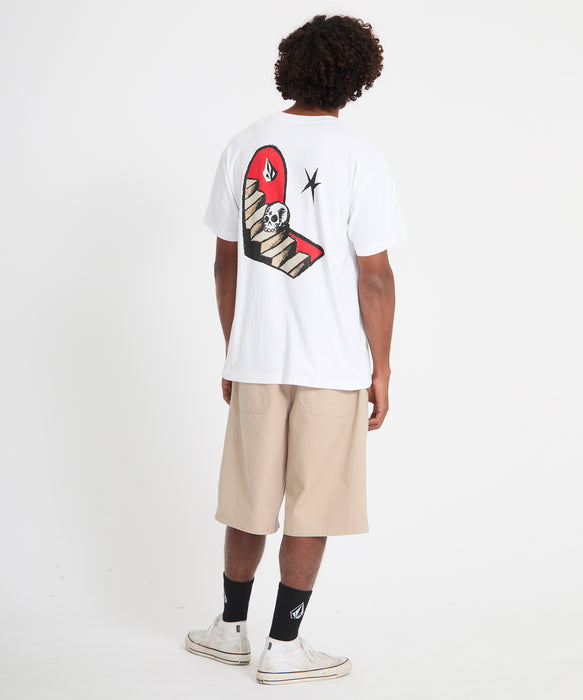VOLCOM メンズ FA SETH CONBOY LSE S Tシャツ 【2026年春夏モデル】 WHT / XL