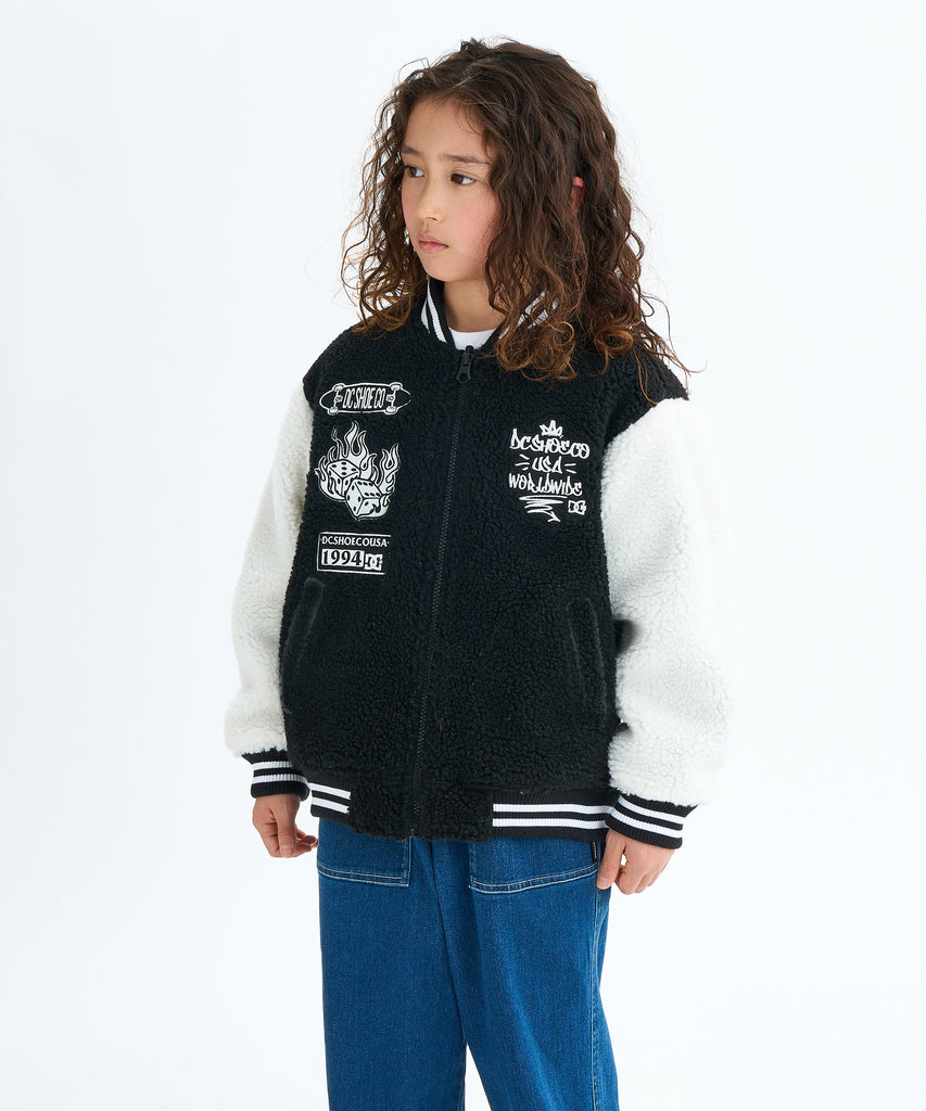 DC Shoes子ども用 ブラックジャケットセット 12/L DC Shoes 25 KD REVERSIBLE STAND JACKET ジャケット アウター ボア キッズ