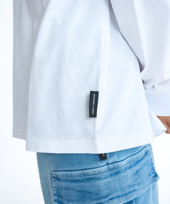 DC SHOES キッズ 26 KD SK CREW LS オーバーサイズ ロンT 長袖Tシャツ【2026年春夏モデル】 WHT / 160