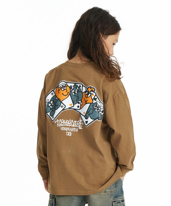 DC SHOES キッズ 26 KD CARDGAME LS ロンT 【2026年秋冬モデル】 BRN / 160