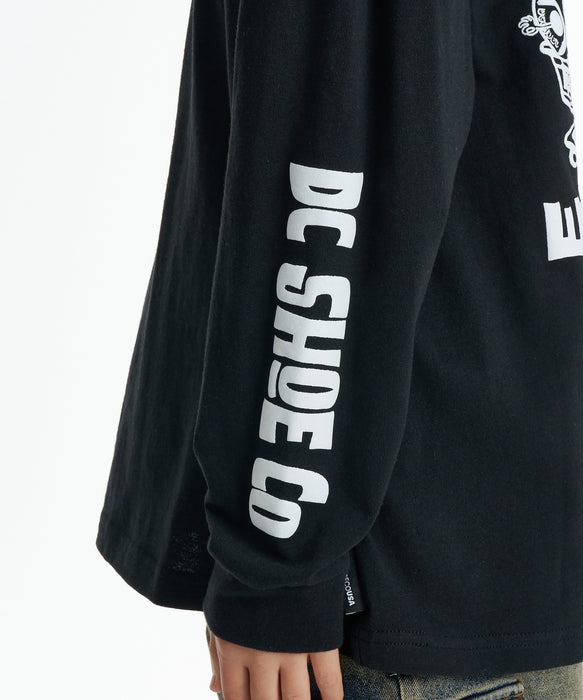 DC SHOES キッズ 26 KD MISCHIEF CREW LS ロンT 【2026年秋冬モデル】 BLK / 160
