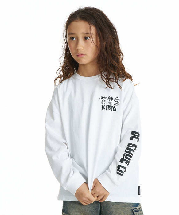 DC SHOES キッズ 26 KD MISCHIEF CREW LS ロンT 【2026年秋冬モデル】 WHT / 160