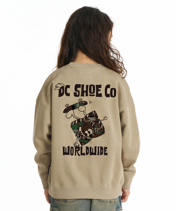DC SHOES キッズ 26 KD PLAY CREW トレーナー 【2026年秋冬モデル】 BEG / 160