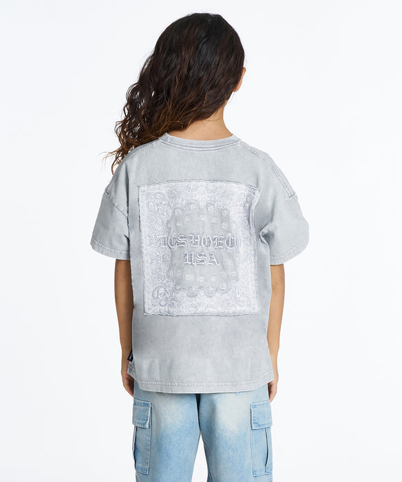 DC Shoes キッズ 26 KD HIDDEN BANDANA SS Tシャツ 【2026年夏モデル】 GRS / 160
