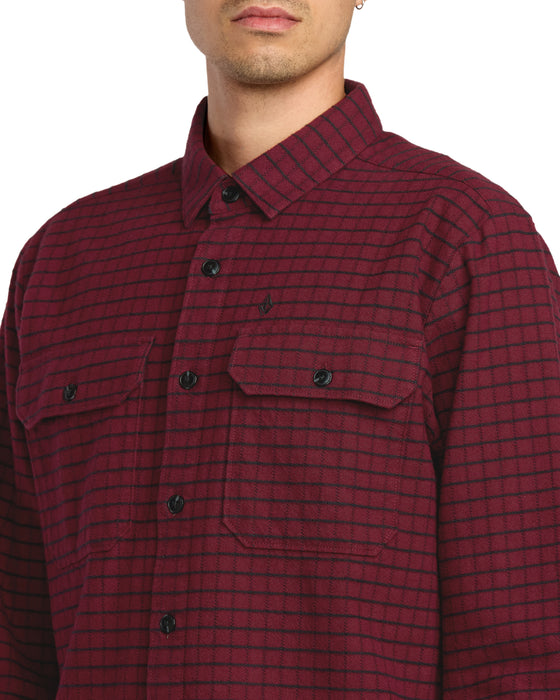【OUTLET】VOLCOM メンズ AUGUSTONE LS ロングスリーブシャツ