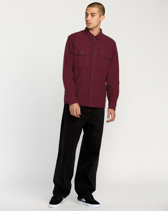 【OUTLET】VOLCOM メンズ AUGUSTONE LS ロングスリーブシャツ