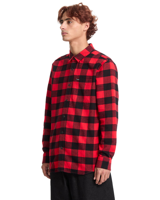 【OUTLET】VOLCOM メンズ CADEN PLAID LS ロングスリーブシャツ